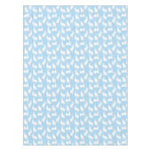 Cute Bunny Silhouettes On Blue Easter Pattern テーブルクロス (正面)