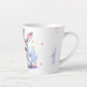 cute bunny sitting on the moon  カフェラテマグ (右)