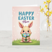 Cute Bunny Spring Bouquet Card カード (黄色い花)
