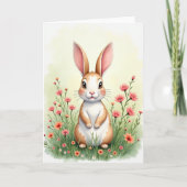 Cute Bunny Spring Day Card カード (正面)