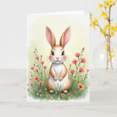 Cute Bunny Spring Day Card カード (黄色い花)