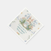 Cute Bunny Spring Floral Personalized Baby Shower  スタンダードカクテルナプキン (角)