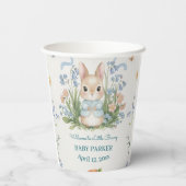 Cute Bunny Spring Floral Personalized Baby Shower  紙コップ (裏面)