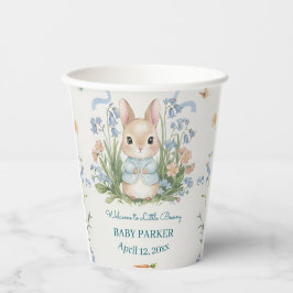 Cute Bunny Spring Floral Personalized Baby Shower  紙コップ