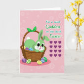 Cute Bunny Spring Holiday Card カード (黄色い花)