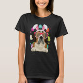 Cute Bunny St Bernard Dog Face Easter Eggs Easter  Tシャツ (正面)