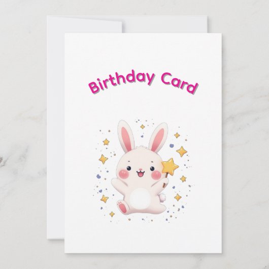 Cute Bunny Star Greeting Card シーズンカード (裏面)
