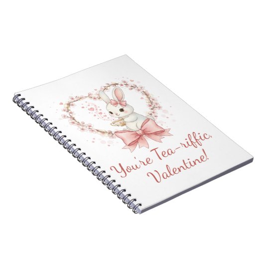 Cute Bunny Tea-riffic Valentine Spiral Notebook ノートブック (右側)