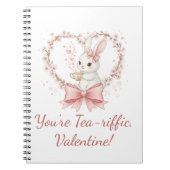Cute Bunny Tea-riffic Valentine Spiral Notebook ノートブック (正面)