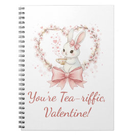 Cute Bunny Tea-riffic Valentine Spiral Notebook ノートブック