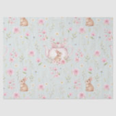 Cute Bunny Teapot Pink Floral  薄葉紙 (正面)