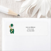Cute Bunny Trombone Green Personalize Return ラベル (インサイチュ)