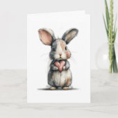 Cute Bunny Valentine Card with Heart – Sweet Love  シーズンカード (正面)