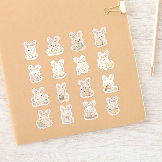 Cute Bunny Vinyl Stickers | Kawaii Rabbits シール (ノートブック)