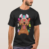 Cute Bunny Vizsla Dog Face Easter Eggs Easter Day Tシャツ (正面)