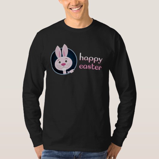 Cute Bunny w Happy Easter for Teacher Tシャツ (正面)