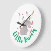 Cute Bunny Wall Clock – Perfect for Kids’ Room Dec ラージ壁時計 (傾斜)