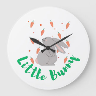 Cute Bunny Wall Clock – Perfect for Kids’ Room Dec ラージ壁時計