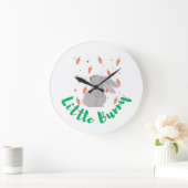 Cute Bunny Wall Clock – Perfect for Kids’ Room Dec ラージ壁時計 (ホーム)