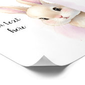 Cute Bunny Watercolor Personalized Text  ポスター (角)