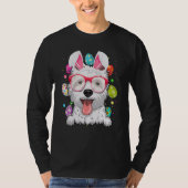 Cute Bunny Westie Dog Face Easter Eggs Easter Day Tシャツ (正面)