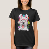 Cute Bunny Westie Dog Face Easter Eggs Easter Day Tシャツ (正面)