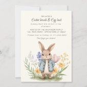 Cute Bunny with Balloons Easter Party Invite シーズンカード (正面)