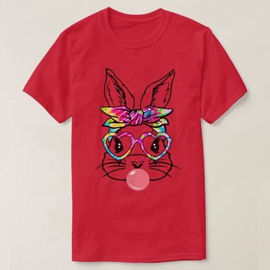 Cute Bunny With Bandana Heart Glasses Bubblegum Ea Tシャツ (デザイン正面)