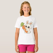 Cute Bunny with Carrot Kids T-Shirt Tシャツ (正面フル)