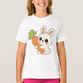 Cute Bunny with Carrot Kids T-Shirt Tシャツ