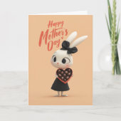 Cute Bunny With Chocolates Mother's Day Card カード (正面)