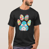 Cute Bunny With Easter Egg Inside Dog Paw Happy Ea Tシャツ (正面)