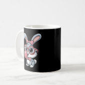 Cute Bunny with Glasses Blowing Bubble Gum コーヒーマグカップ (正面左)
