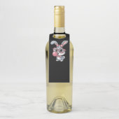 Cute Bunny with Glasses Blowing Bubble Gum ボトルネックタグ (ボトル)