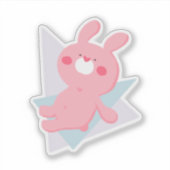 Cute bunny with heart nose シール (正面)