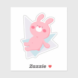 Cute bunny with heart nose シール