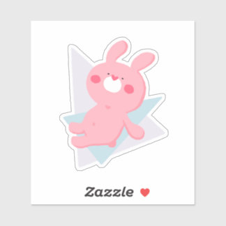 Cute bunny with heart nose シール