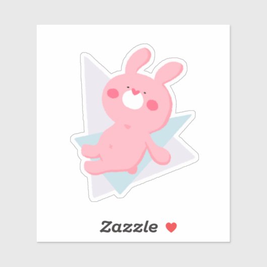 Cute bunny with heart nose シール (シート)