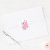 Cute bunny with heart nose ラウンドシール (封筒)
