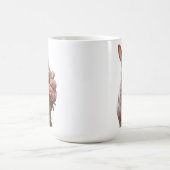  “Cute Bunny with Pink Roses” Adorable Art Design コーヒーマグカップ (中央)