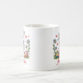 Cute Bunny with Sunglasses Custom Name Easter Gift コーヒーマグカップ (中央)