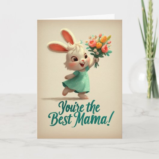 Cute Bunny You’re the Best Mama Card カード (正面)