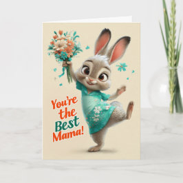 Cute Bunny You’re the Best Mama Card カード