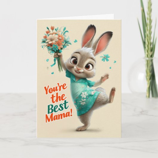 Cute Bunny You’re the Best Mama Card カード (正面)