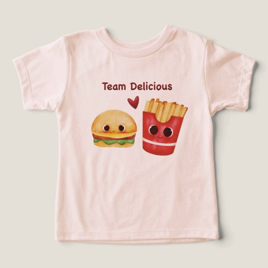 Cute Burger & Fries Best Friends Baby T-Shirt (デザイン正面)