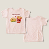 Cute Burger & Fries Best Friends Baby T-Shirt (デザイン正面&裏面)