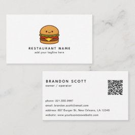 Cute Burger QR Code Restaurant 名刺