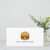 Cute Burger Restaurant Business Gift Certificate (スタンド正面)