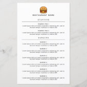 Cute Burger Restaurant Menu (正面)