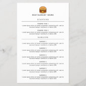 Cute Burger Restaurant Menu チラシ (正面)